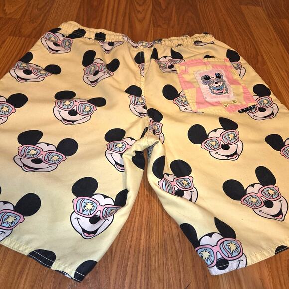 Neff X Disney Pastel Yellow Mickey Mouse Swim Trunks - Mens - Size - Small - Picture 4 of 7